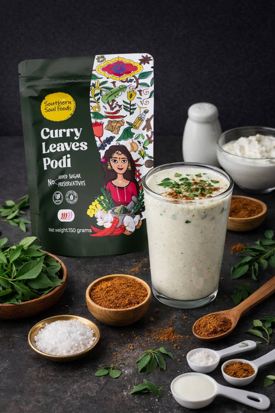 Curry Leaves Podi Buttermilk