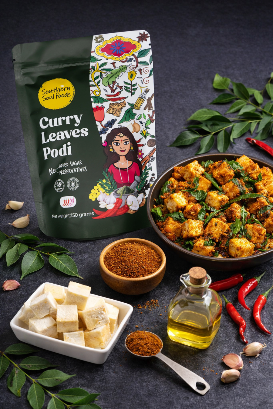 Curry Leaves Podi Paneer/Tofu Stir Fry