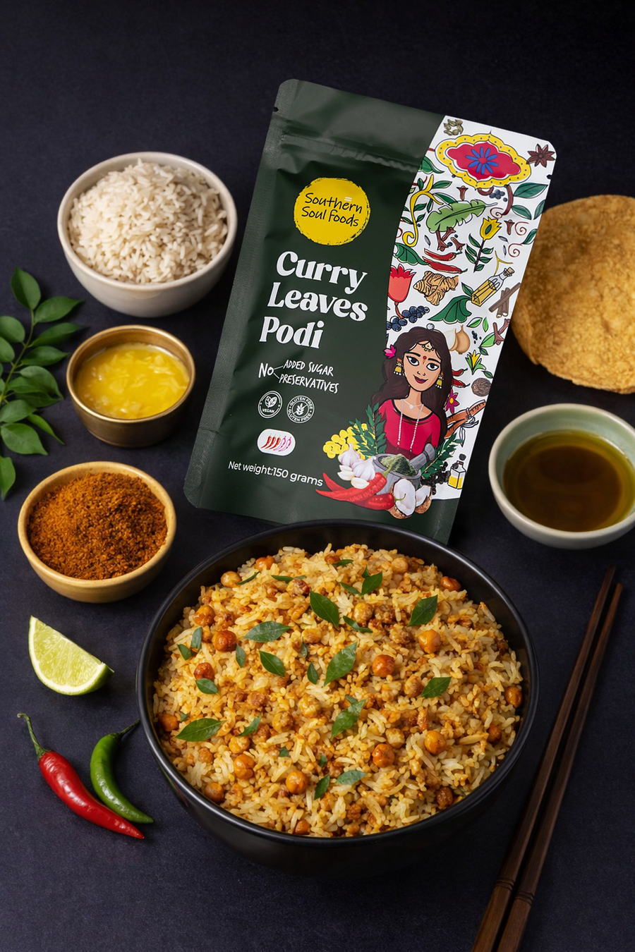 Curry Leaves Podi Rice (The Classic)
