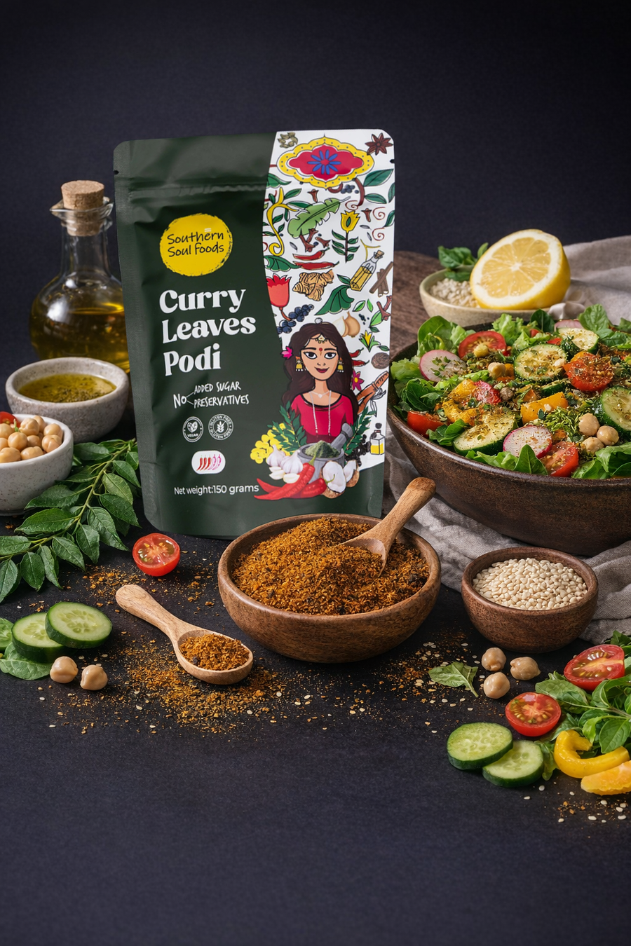 Curry Leaves Podi Salad Sprinkle