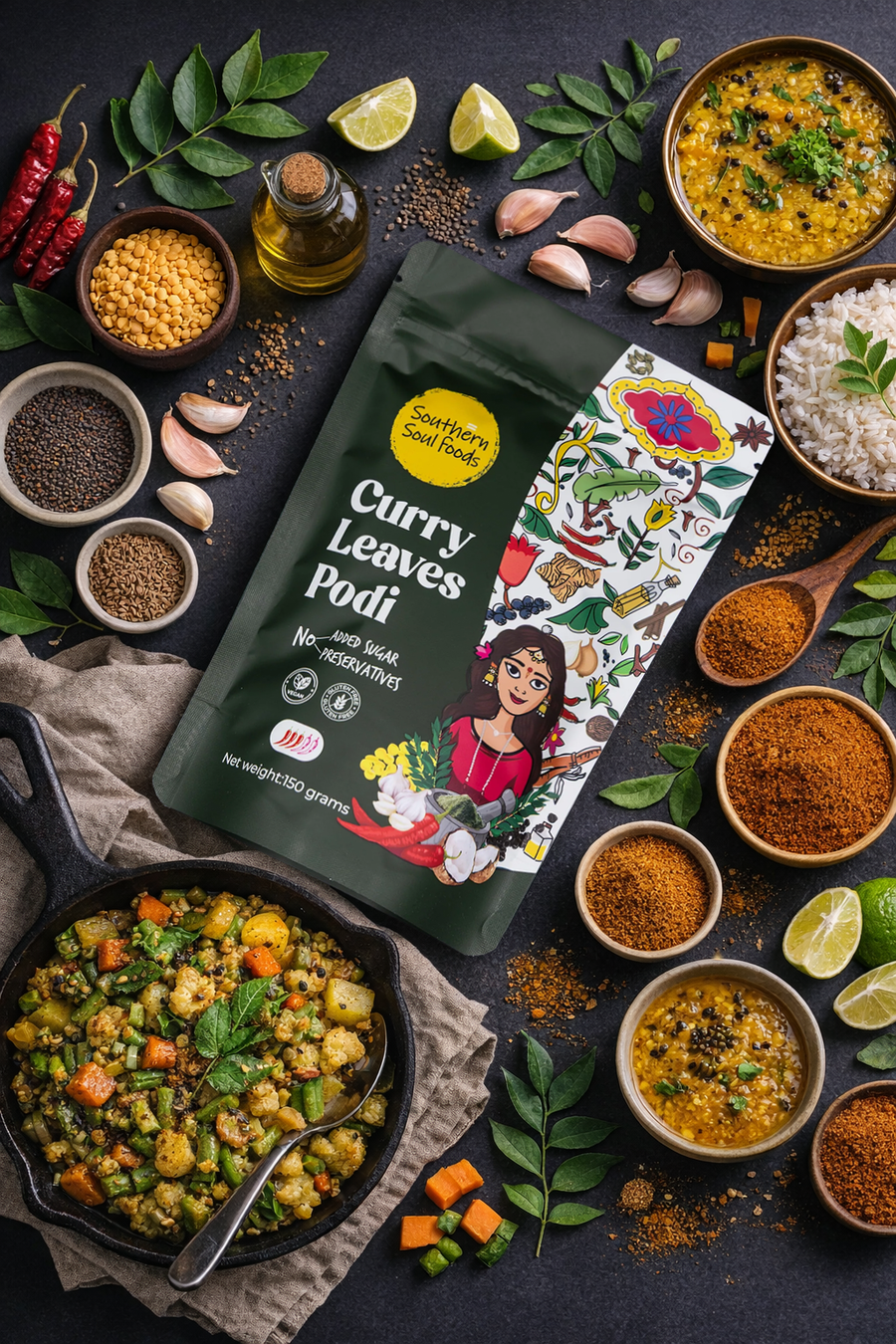 Curry Leaves Podi Vegetable Poriyal