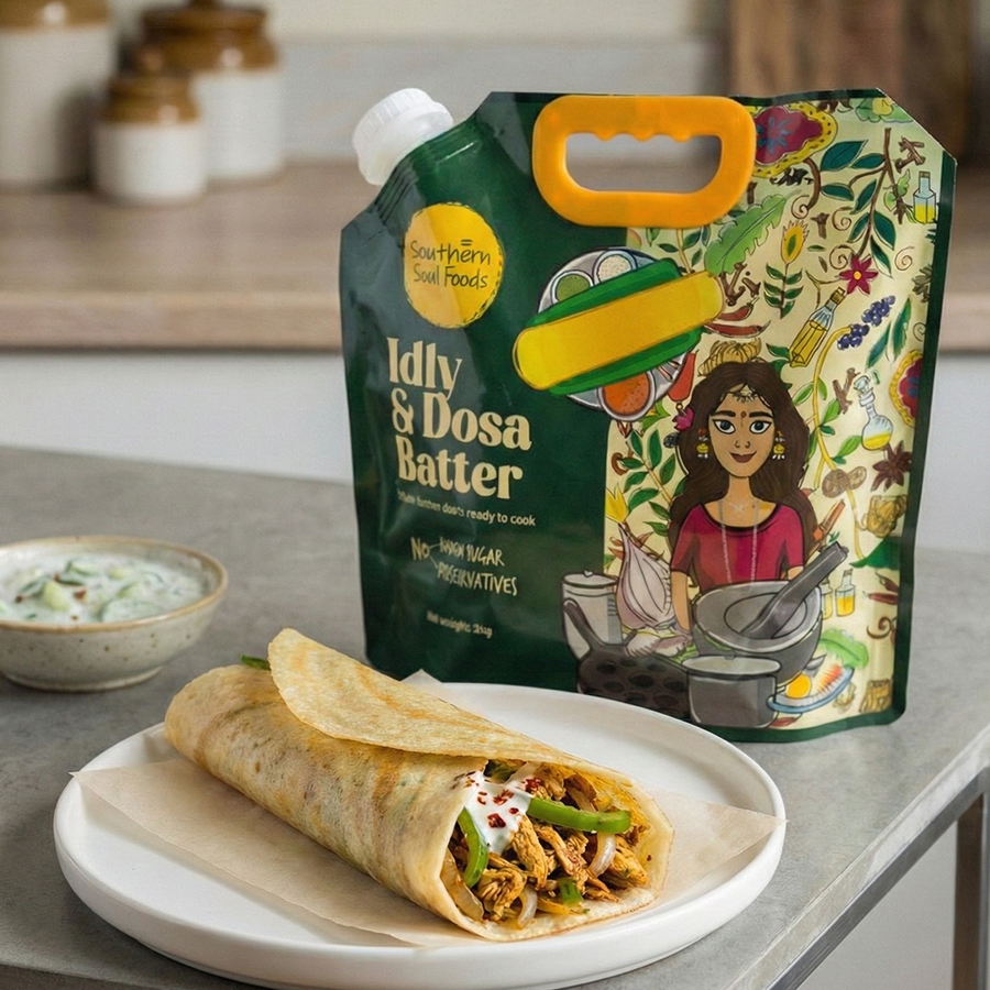 Dosa Wrap with Spicy Chicken