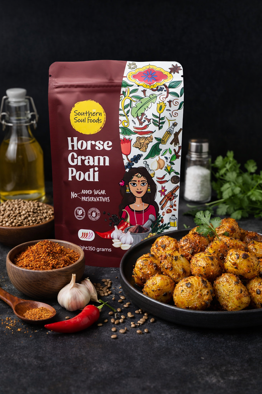 Horsegram Podi Roasted Potatoes